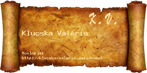 Klucska Valéria névjegykártya