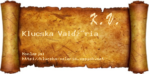 Klucska Valéria névjegykártya